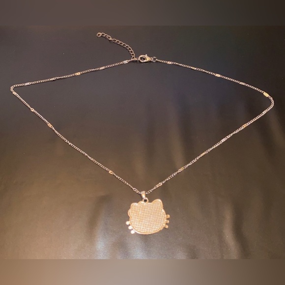 Hello Kitty Necklace 20 Inches heavy Cubic Zirconia 925k Brand New chain - Picture 5 of 6